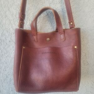 Portland Leather Goods Cognac Leather  Tote Mini Bag